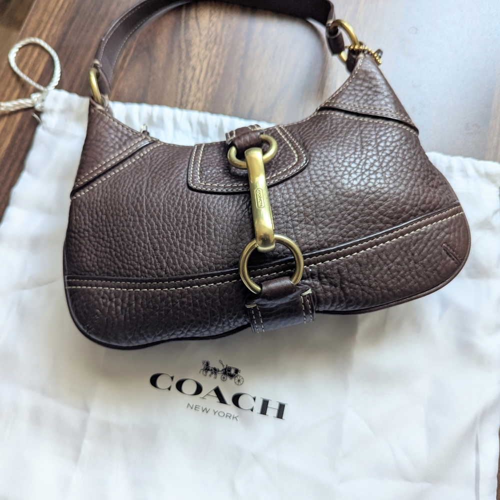Coach Dark Brown Leather Shoulder Bag